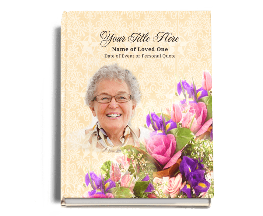 Golden Perfect Bind Memorial Funeral Guest Book - The Funeral Program Site