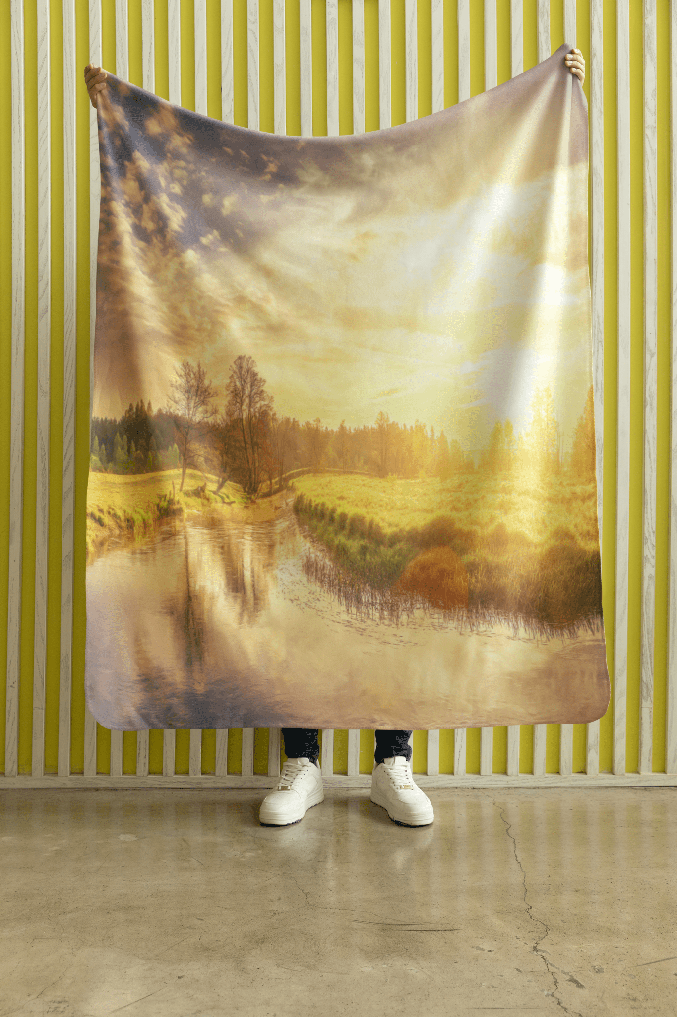 Golden River Memorial Blanket Sherpa Throw - The Funeral Program Site