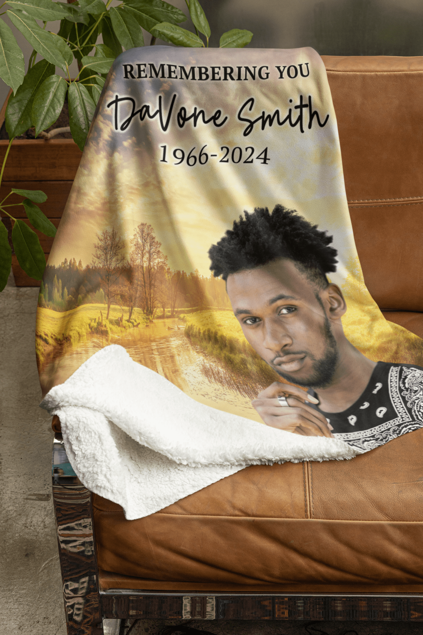 Golden River Memorial Blanket Sherpa Throw - The Funeral Program Site