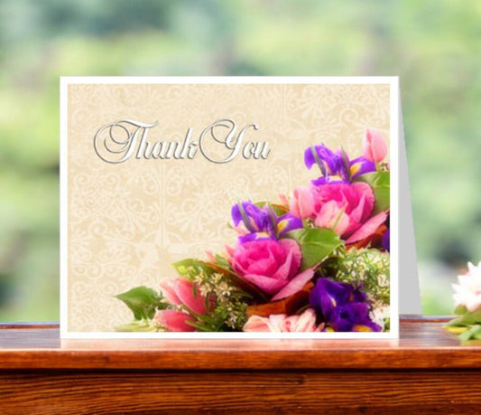 Golden Thank You Card Template - The Funeral Program Site