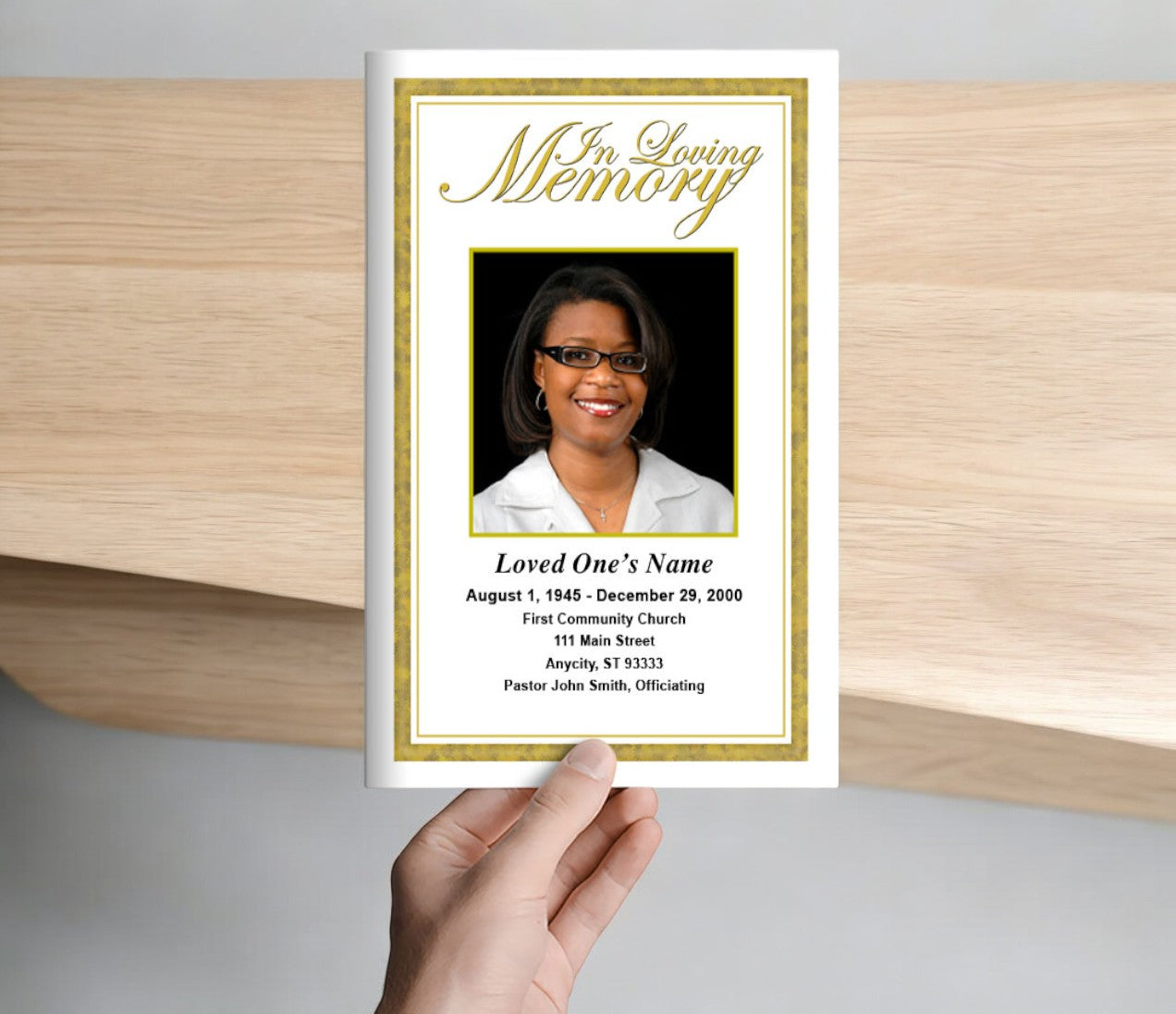 Goldenrod Funeral Program Template