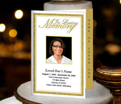 Goldenrod 4-Sided Graduated Funeral Program Template