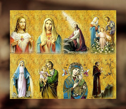 Gold Catholic Assorted Mass Funeral Prayer Card Paper (Pack of 24)