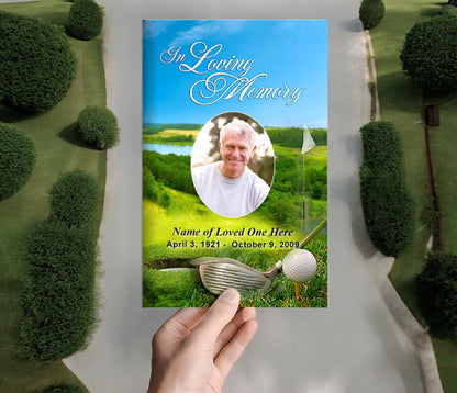 Golfer Funeral Program Template