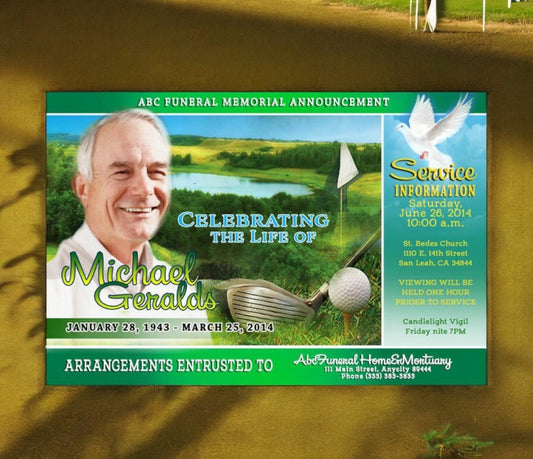 Golfer Custom Social Media Announcement - The Funeral Program Site