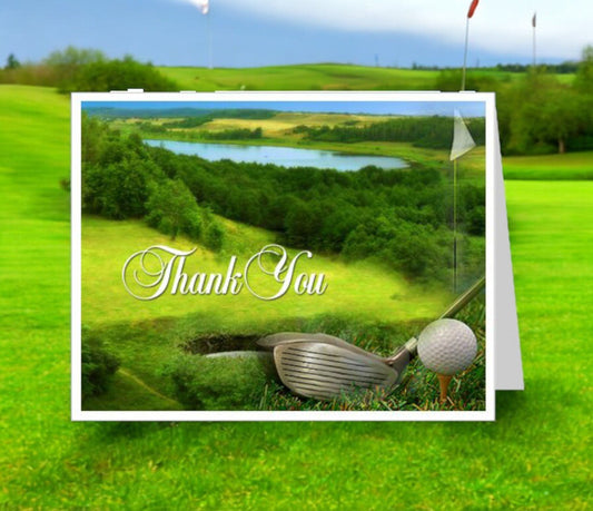 Golfer Thank You Card Template - The Funeral Program Site