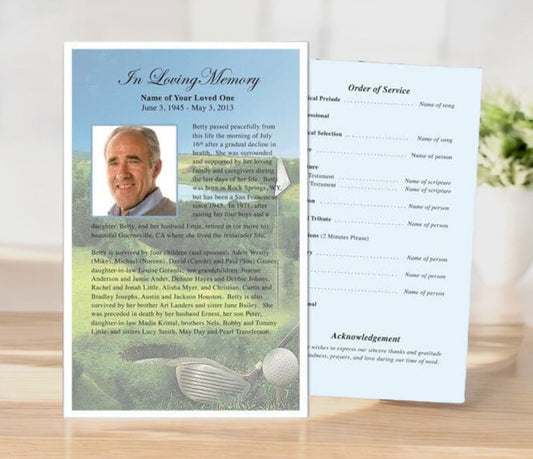 Golfer Funeral Flyer Template