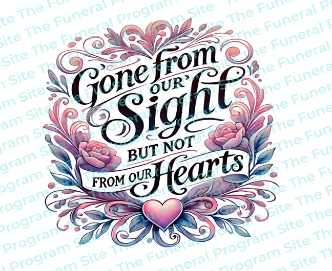 Gone From Our Sight Funeral Quote Word Art