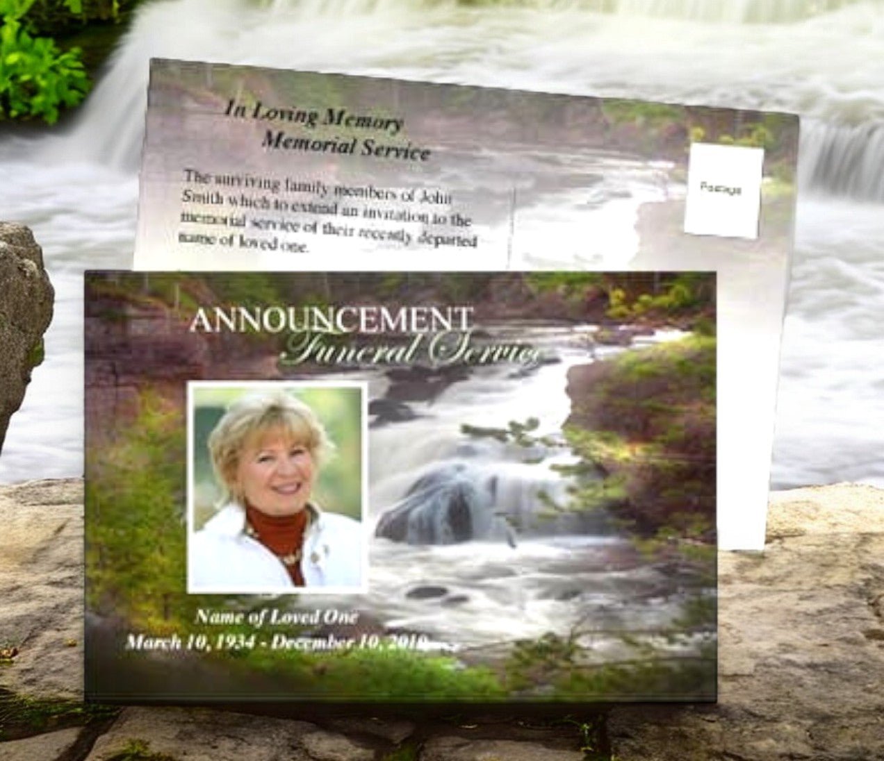 Graceful Funeral Announcement Postcard Template - The Funeral Program Site