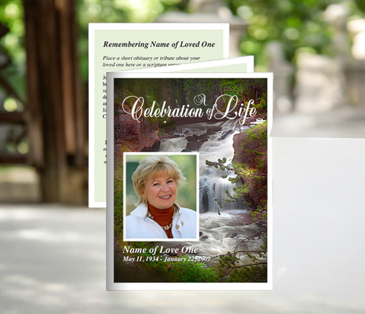 Graceful Small Memorial Card Template - The Funeral Program Site