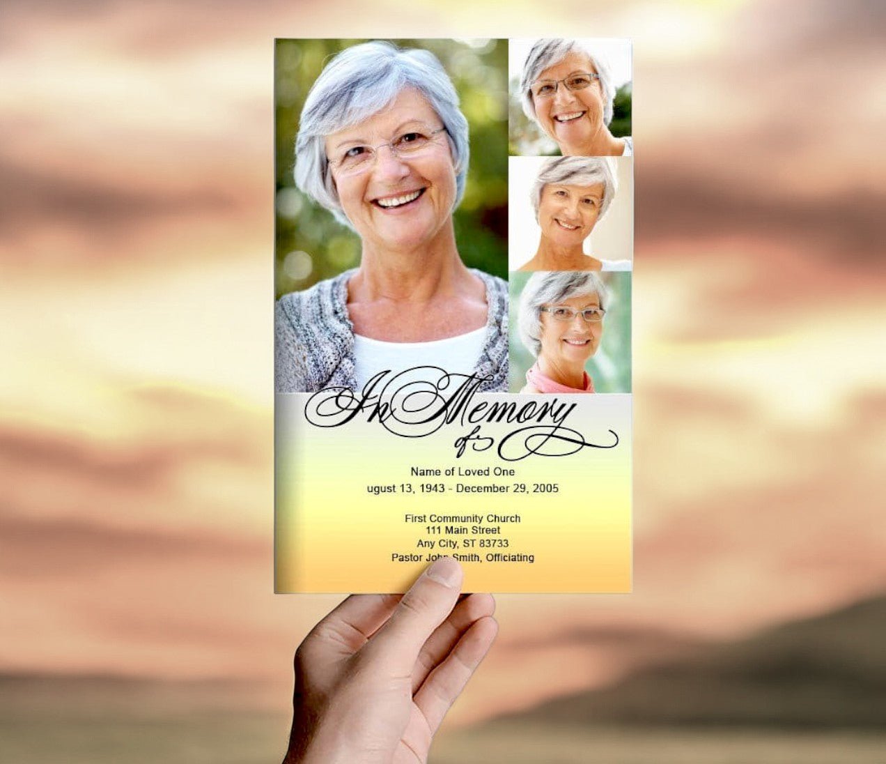 Gradient Funeral Program Template - The Funeral Program Site