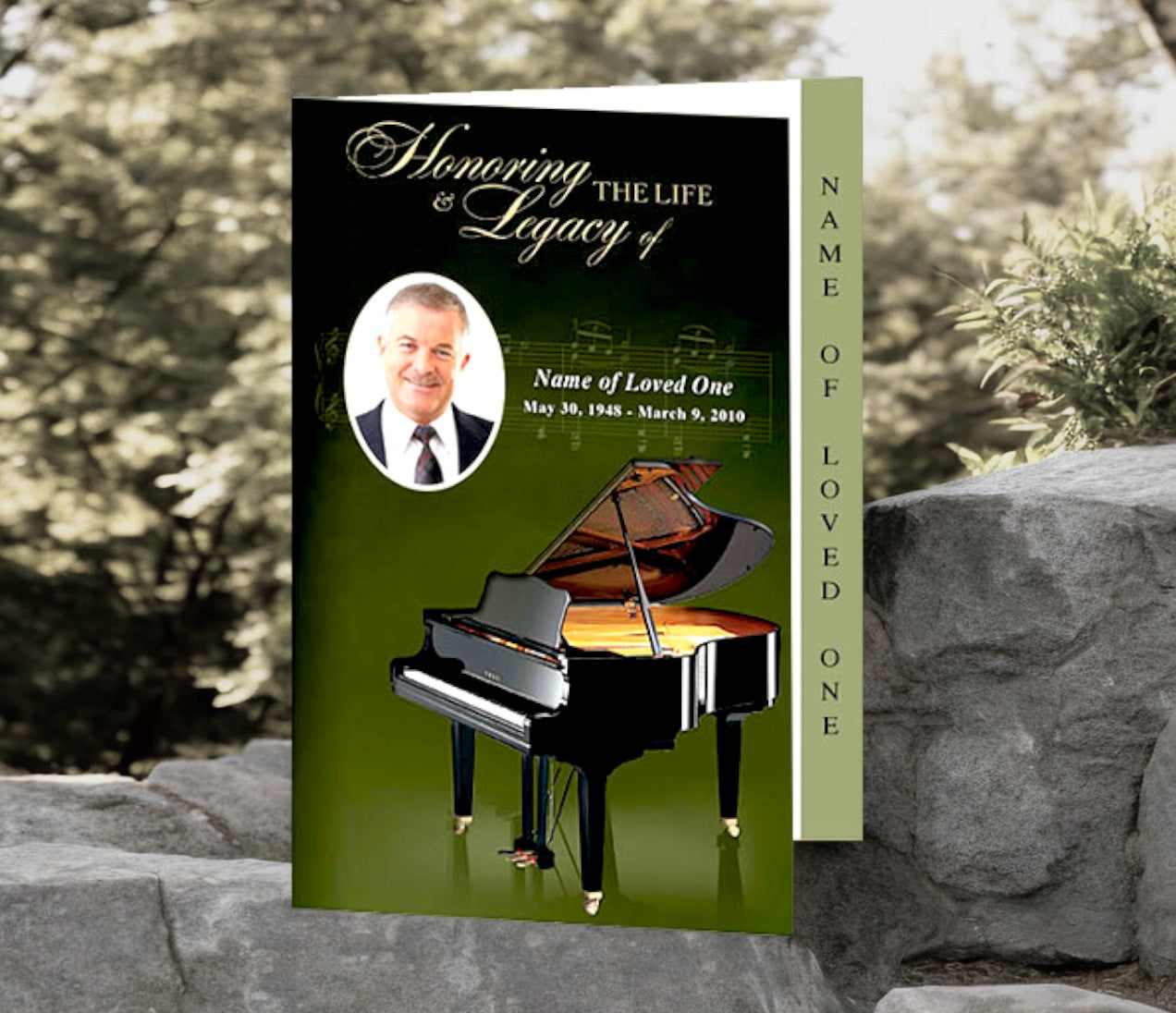 Grande 4-Sided Graduated Funeral Program Template