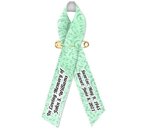 Gray Leaves Awareness Ribbons Personalized Memorial - Pack of 10