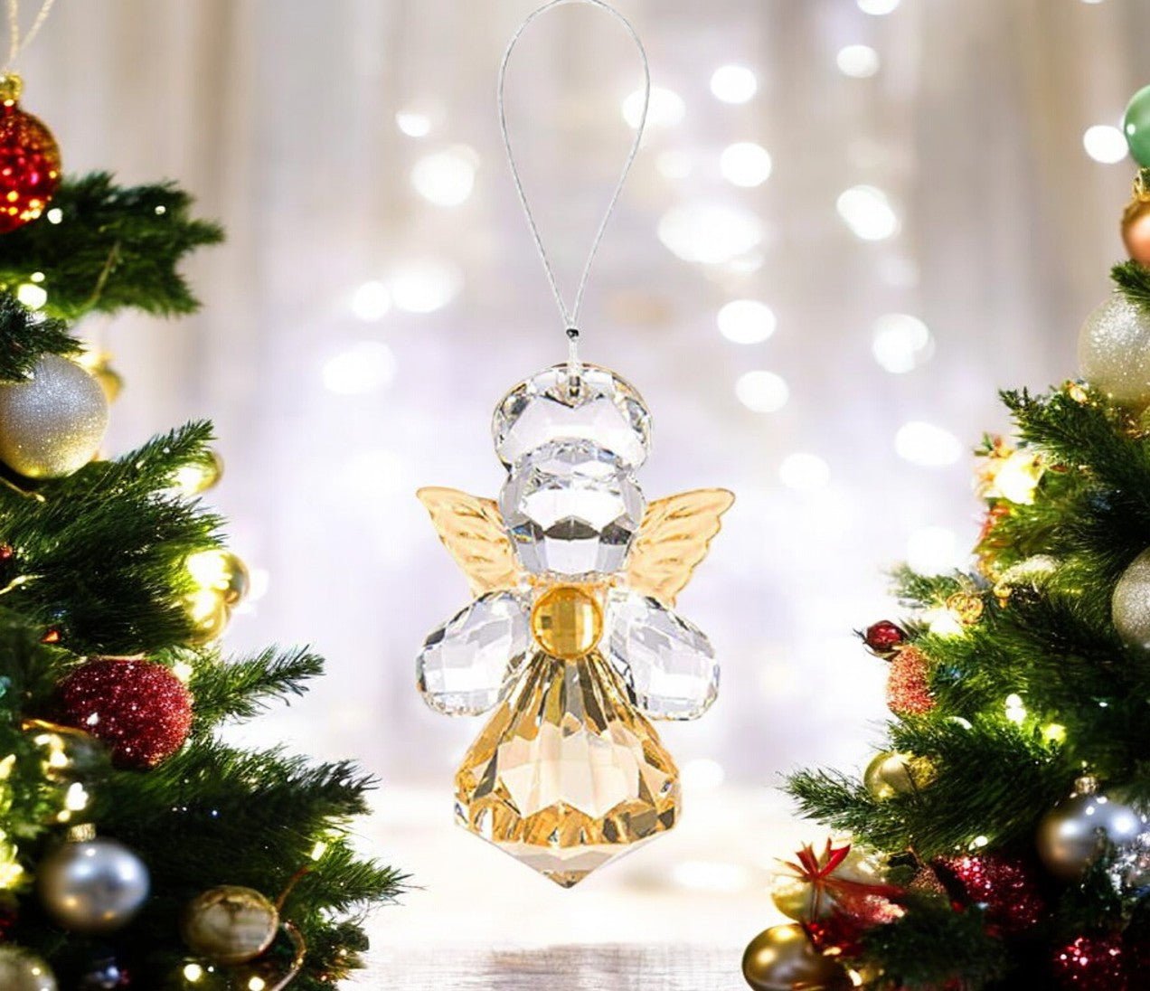 Guardian Angel of Remembrance Sparkling Acrylic Ornament - The Funeral Program Site