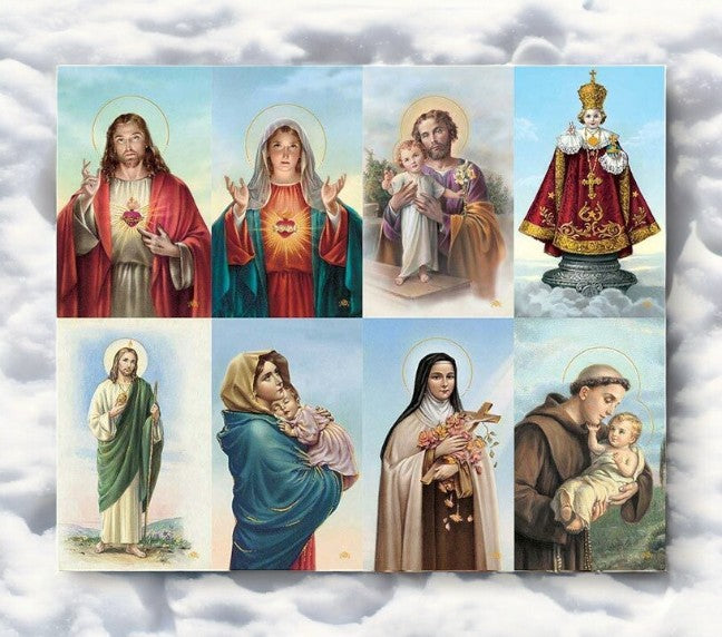 Catholic Mass Assorted Halo Funeral Prayer Card Paper (Pack of 24)