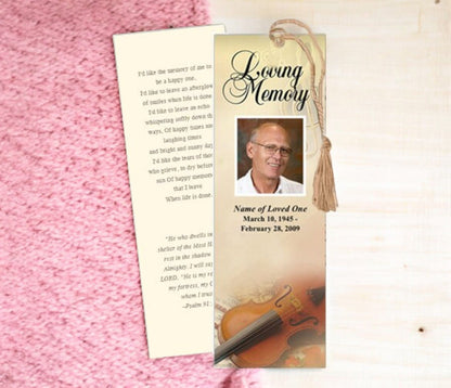 Harmony Memorial Bookmark Template - The Funeral Program Site