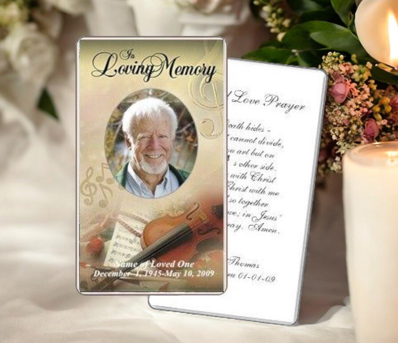 Harmony Prayer Card Template - The Funeral Program Site