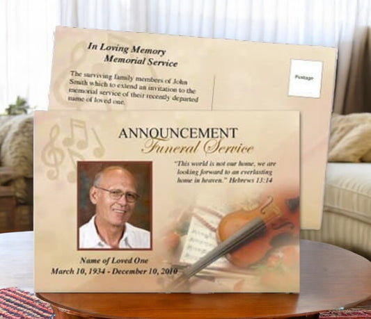 Harmony Funeral Announcement Postcard Template