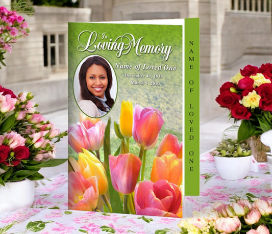 Harvest 4-Sided Graduated Funeral Program Template