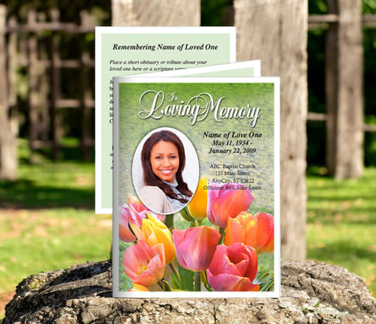 Harvest Small Memorial Card Template