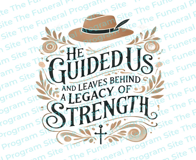 He Guided Us Funeral Quote Word Art