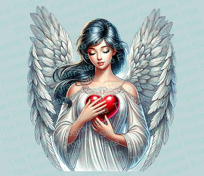 Heart Angel Funeral Clip Art - The Funeral Program Site