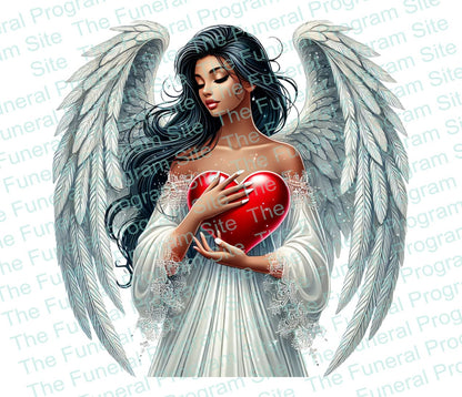 Heart Angel Funeral Clip Art - The Funeral Program Site