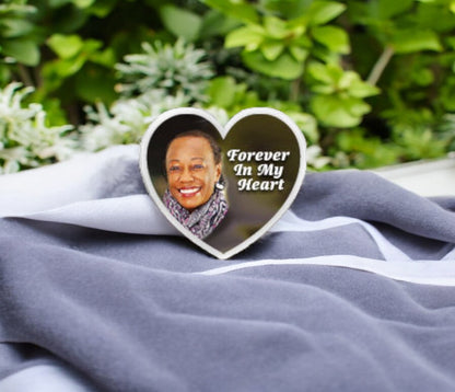 Photo Memorial Heart Pin - Pack of 10