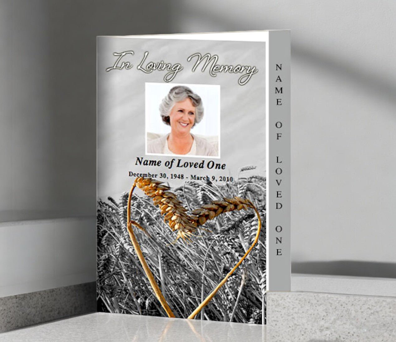 Heartland 4 - Sided Graduated Funeral Program Template - The Funeral Program Site