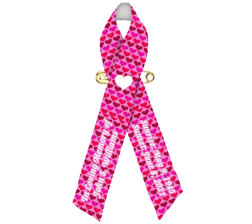 Hearts Custom Awareness Ribbons - Pack of 10 - The Funeral Program Site