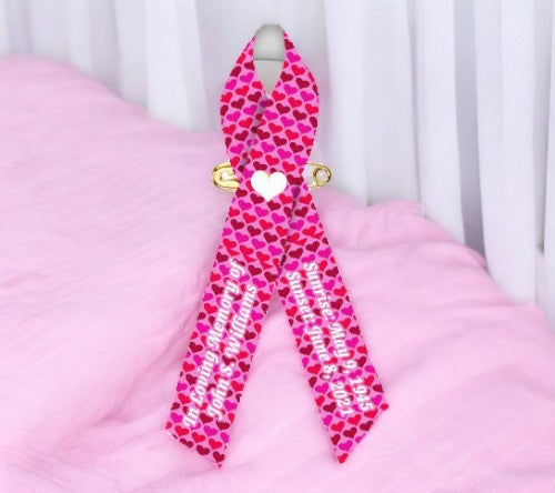 Hearts Custom Awareness Ribbons - Pack of 10