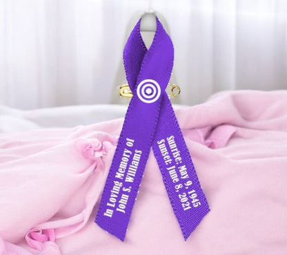 Hodgkin Lymphoma Cancer Ribbon Personalized (Violet) - Pack of 10