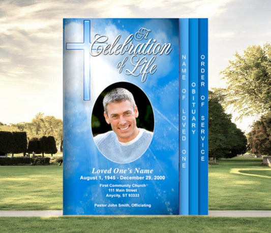 Heaven 8 - Sided Graduated Program Template - The Funeral Program Site