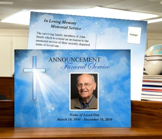 Heaven Funeral Announcement Template - The Funeral Program Site