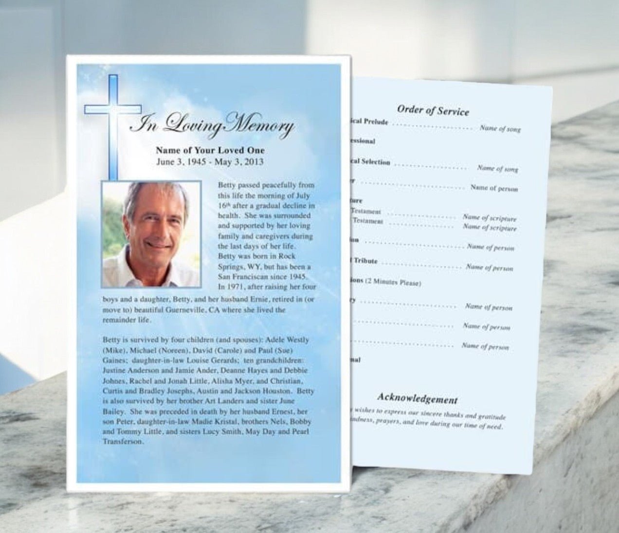 Heaven Funeral Flyer Template - The Funeral Program Site