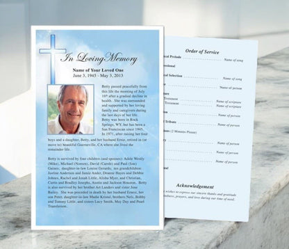 Heaven Funeral Flyer Template - The Funeral Program Site