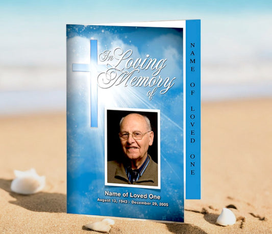 Heaven 4-Sided Graduated Funeral Program Template