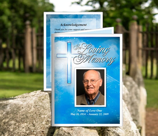 Heaven Small Memorial Card Template