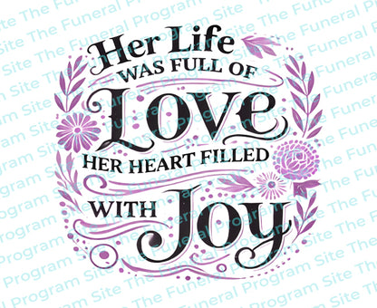 Her Life Was Full Funeral Quote Word Art