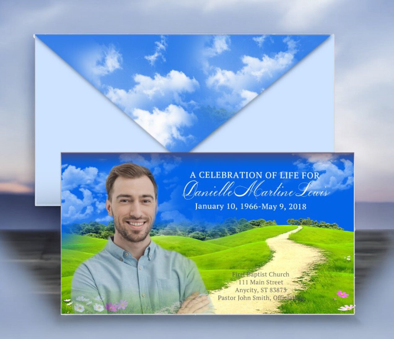 Hillside Envelope Fold Program Done For You Design & Print (Pack of 50) - The Funeral Program Site