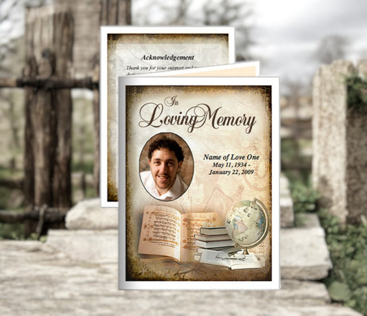 History Small Memorial Card Template