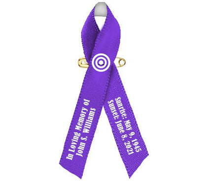 Hodgkin Lymphoma Cancer Ribbon Personalized (Violet) - Pack of 10