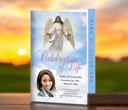 Holy 4-Sided Graduated Funeral Program Template