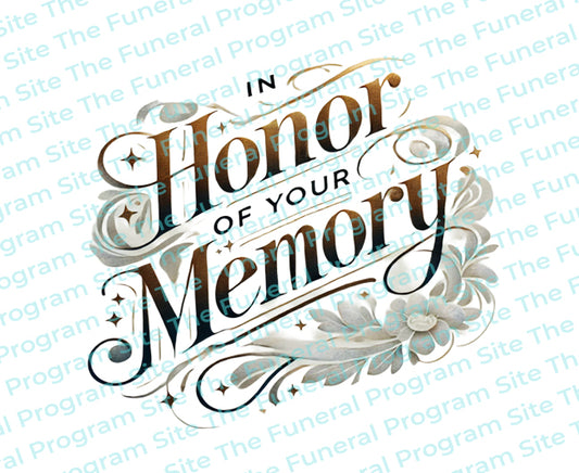 In Honor Of Your Memory Funeral Program Title