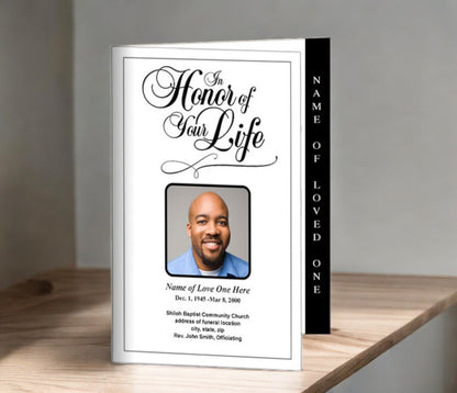 Honor 4-Sided Graduated Funeral Program Template