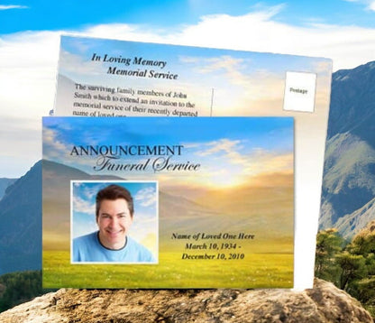 Horizon Funeral Announcement Template - The Funeral Program Site