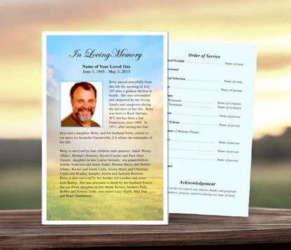 Horizon Funeral Flyer Template - The Funeral Program Site