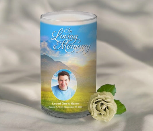 Horizon Personalized Glass Memorial Candle