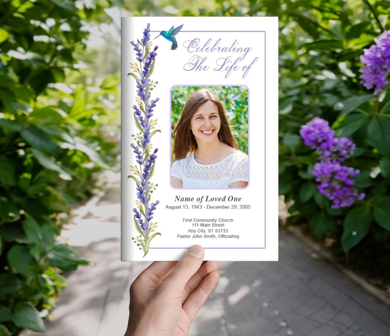 Hummingbird Funeral Program Template - The Funeral Program Site