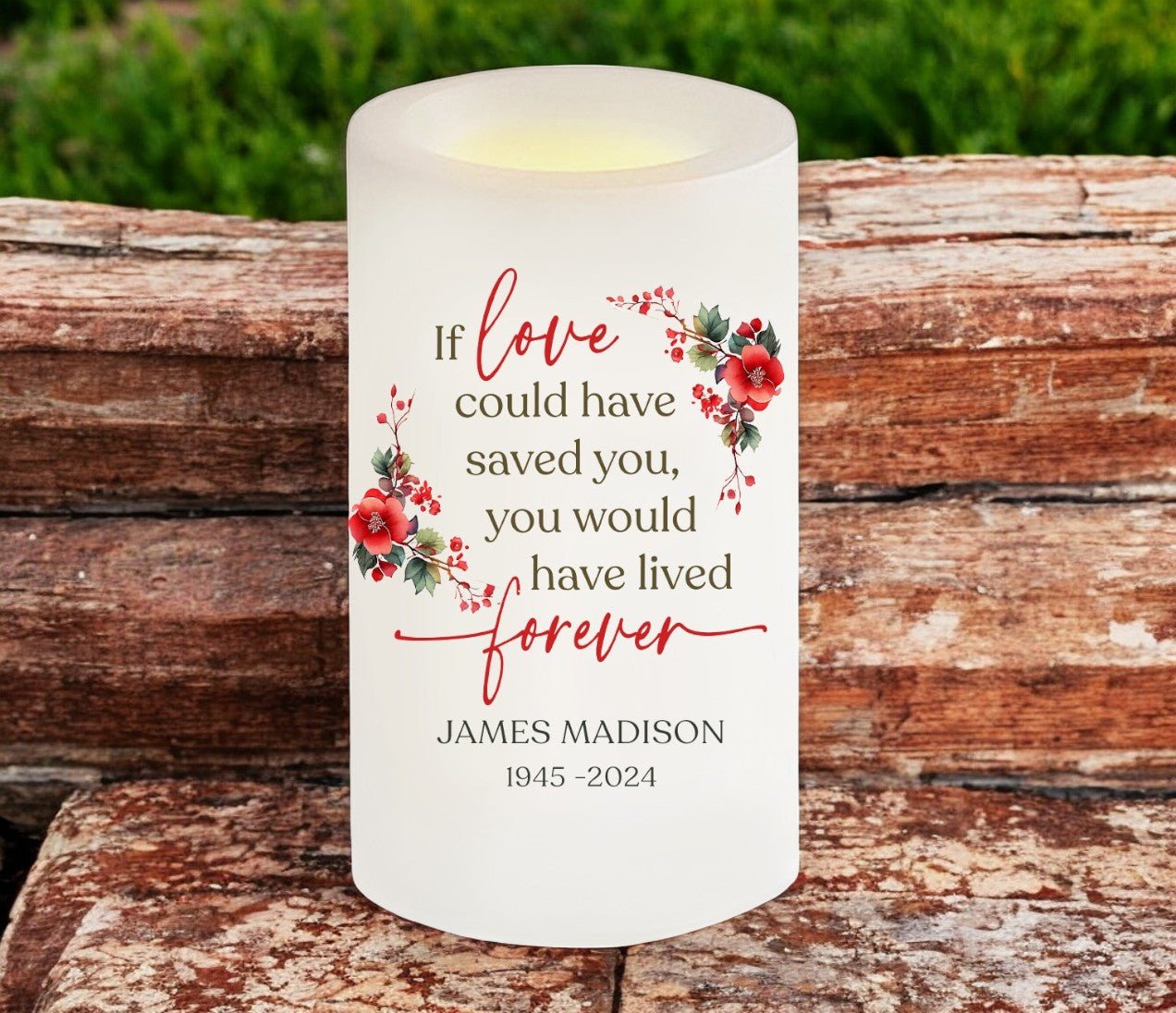 If Loved Personalized Flameless LED Memorial Candle - The Funeral Program Site